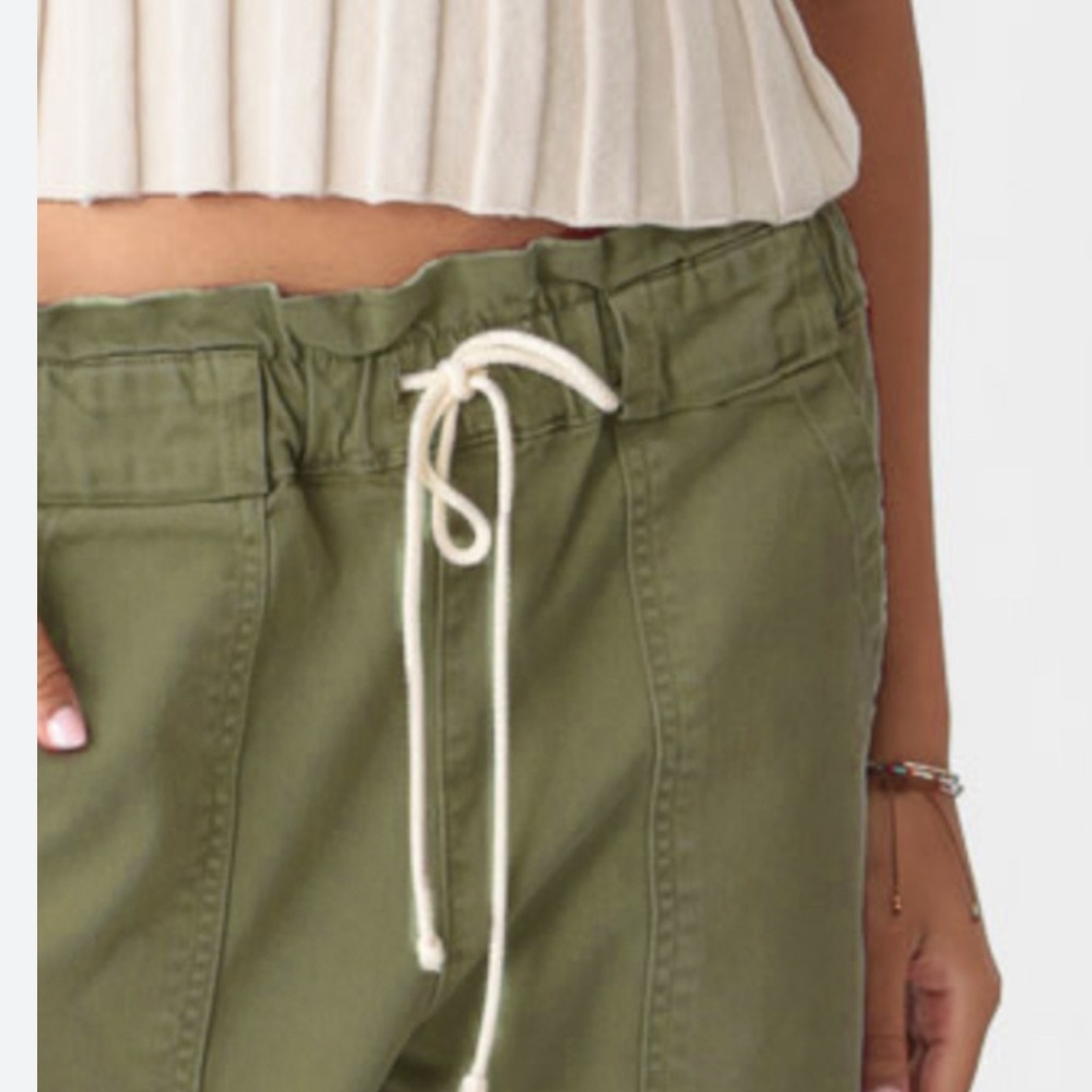 Electric & Rose Olive Green Drawstring Pants - Picture 2 of 7